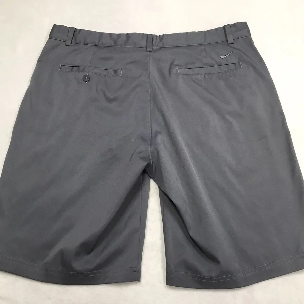 NIKE Golf Tour Performance Shorts Men 36 Gray Dri Fit Stretch Flat Front Chino